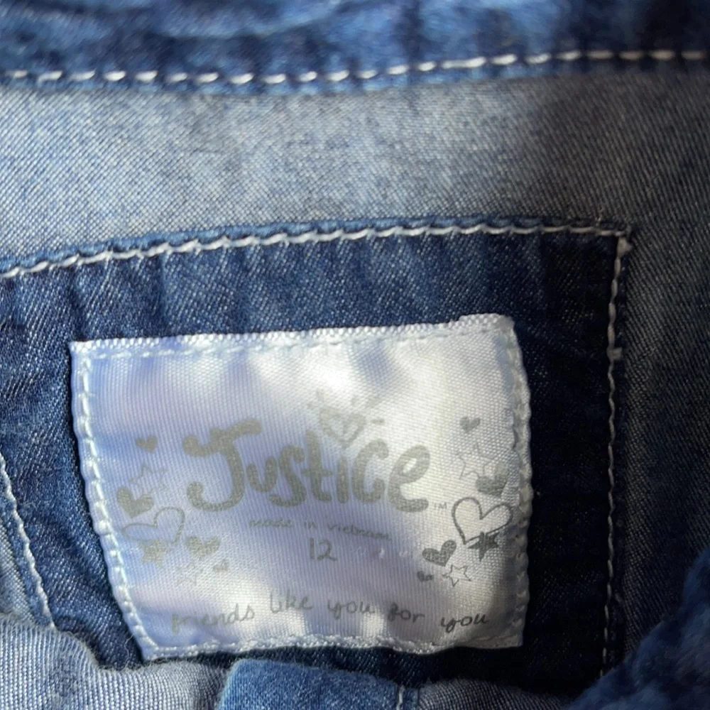 Justice Girl Denim Blouse Size 12